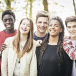 Multiethnic group of teenagers outdoor